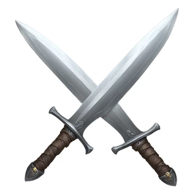 one silver sword and one iron sword sticker