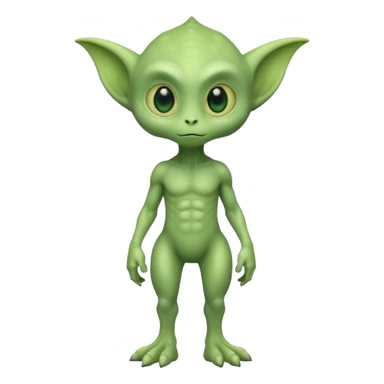 full body cute humanoid peacefull alien furry with 2 legs and eye stalks stands upright and looks intelligent ...wears clothing sticker