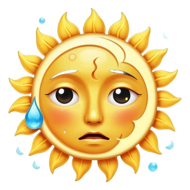 crying sun and moon sticker