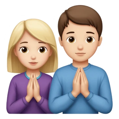 Boy and girl praying together  sticker