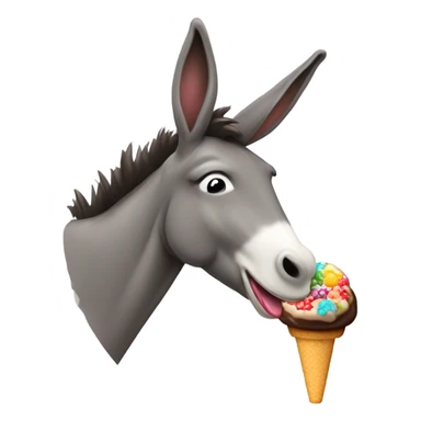 A donkey licking a fudge pop sticker