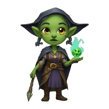 half-orc woman wizard necromancer sticker
