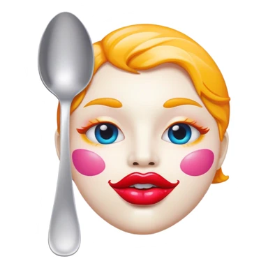 portrait of Spoon face big lips  sticker