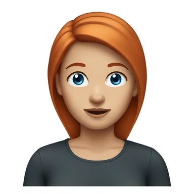 Redhead blue eyes female straight hair sticker