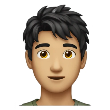 Boy 20 y.o. black hair amber eyes sticker