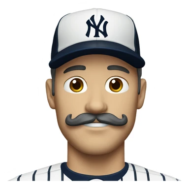 White man with mustache New York Yankees  sticker