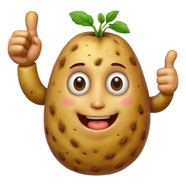 potato with lots of thumbs up sticker
