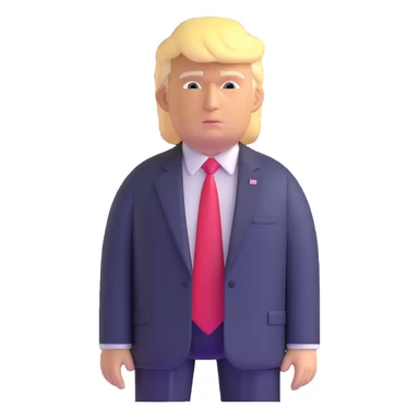 Donald Trump with blonde hair and suit sticker