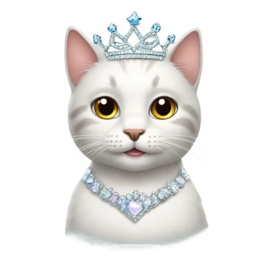 Cat wearing a princess tiara sticker