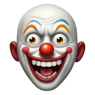 A freaky clown with his tongue out sticker