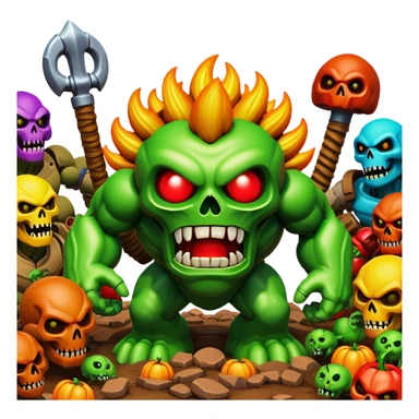 3D, cinematic ultra detailed 32k HD Doom srhoom in pvz 1 sticker