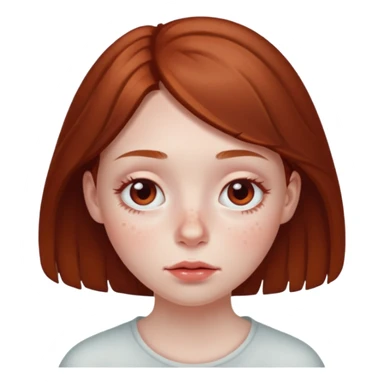 brown haired girl puffy swollen red circles around her eyes sticker