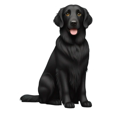 Flat coated retriever with no tail sticker