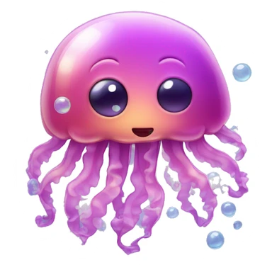 jelly fish with bubbles around it sticker