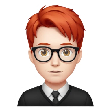 nerd with red hair sticker