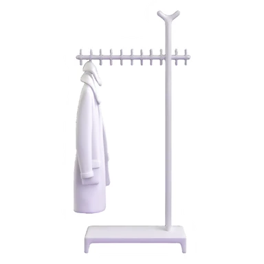 sleek white coat rack with apple-inspired minimalist design sticker