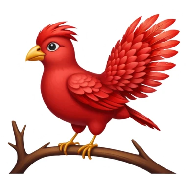 red feathered bird sticker