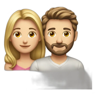 in love caucasian couple sticker
