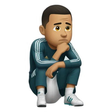 Ronaldo sitting depressed realistic sticker