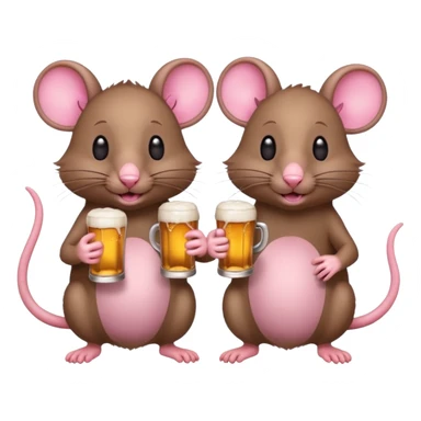 Rats with beers emoji sticker