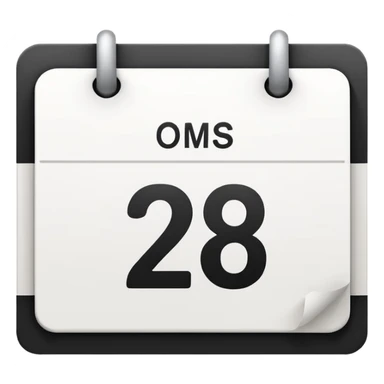 calendar with number 28 in the center sticker