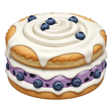 plain blueberry biscuit with 1 icing swirl on top sticker