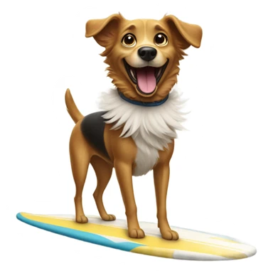 dog on a surfboard  sticker