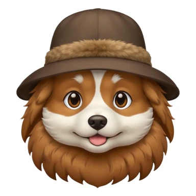 un chien avec un chapeau sticker