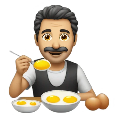 Turkish man eating eggs sticker