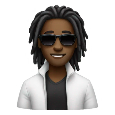 Black guy with dreads and black sunglasses  sticker