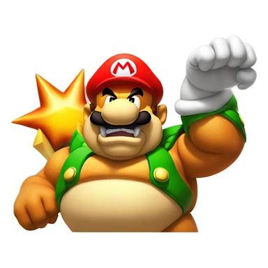 Mario and Bowser are tanning sticker