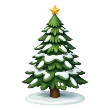 christmas green tree with snow sticker