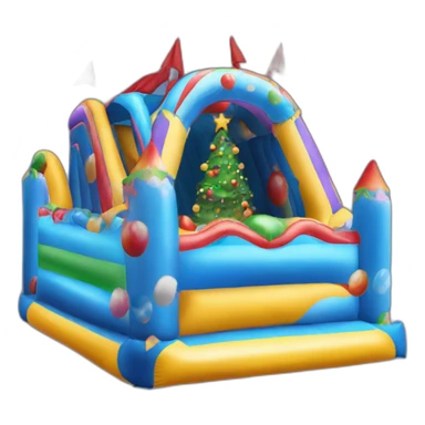 Bouncy castle with christmas sticker