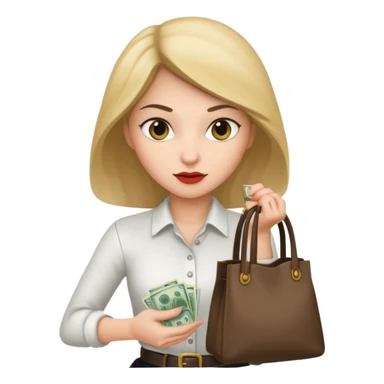 woman thief white shirt sticker