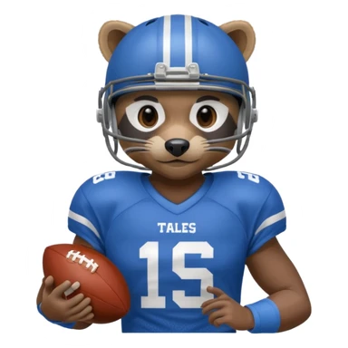 american football player raccoon blue sticker