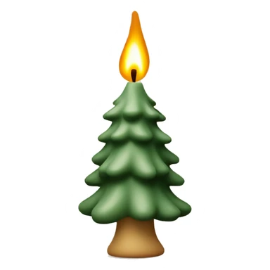 beige wax candle shaped like a pine tree sticker