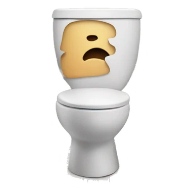 toilet with a human face sticker