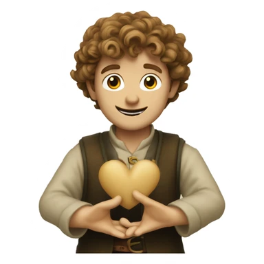 Bilbon Baggins makes a heart with his hands sticker