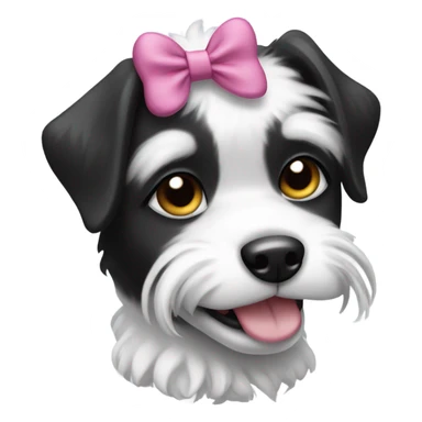 Black and white dog with hairbow sticker