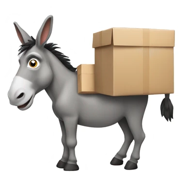 A donkey delivering a parcel  sticker