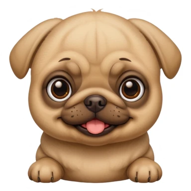 smile pug baby face sticker