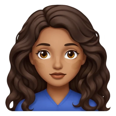 Uma mulher morena de cabelo onduladoe longo com um sinal na bochecha sticker