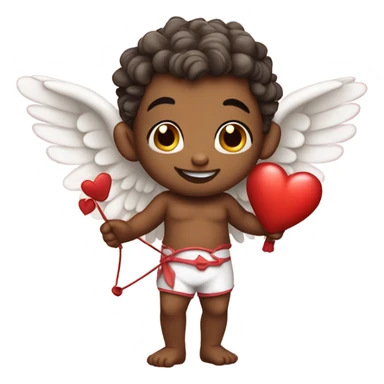 Realistic Cupid holding his heart bow sticker