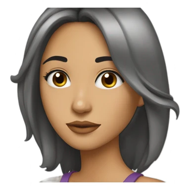 Morena cabelo grande liso sticker