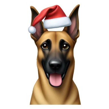 Belgian malinois dog on Christmas  sticker