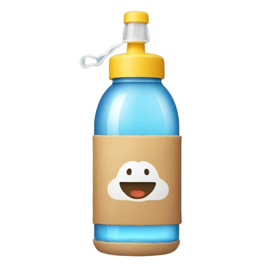 water bottle with word sticker