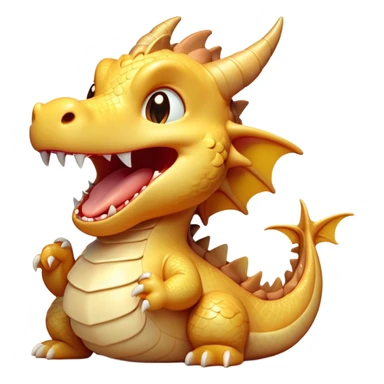 Cinematic Cute Yawning Dragon Portrait Emoji, Head tilted slightly with a dramatic, wide-open yawn, showcasing a soft, lustrous scaled body with gently drooping fins and half-closed, drowsy eyes, Simplified yet irresistibly adorable features, highly detailed, glowing with a soft, cozy mythical glow, high shine, relaxed yet expressive, stylized with a dash of fantastical charm, soft glowing outline, capturing the essence of a sleepy yet affectionate dragon that seems ready to stretch out and rest in its enchanted lair! sticker