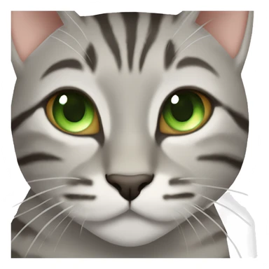 Light grey brown tabby cat with green eyes boxing  sticker