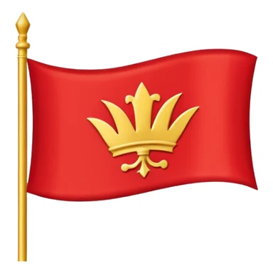 “Emoji-style red waving castle flag, flat clean lines, simple heraldic shape, no castle shown.” sticker