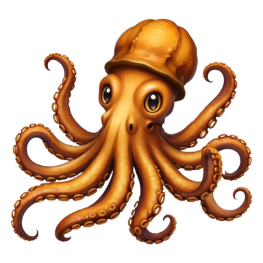 fried cooked octopus tentacles without head sticker